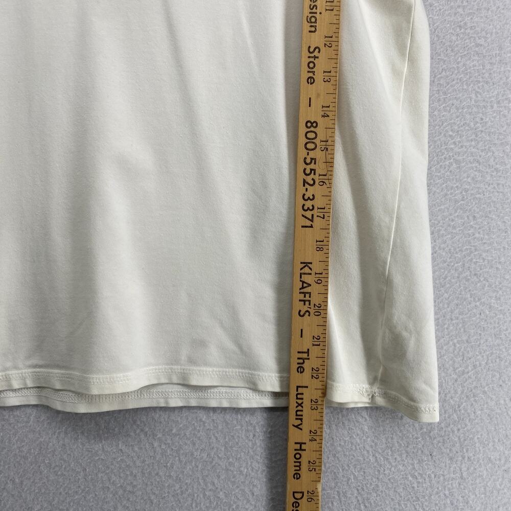 EILEEN FISHER Tank Top L Cotton Stretch Jersey Cami Scoop Neck Off White USA - Picture 11 of 12